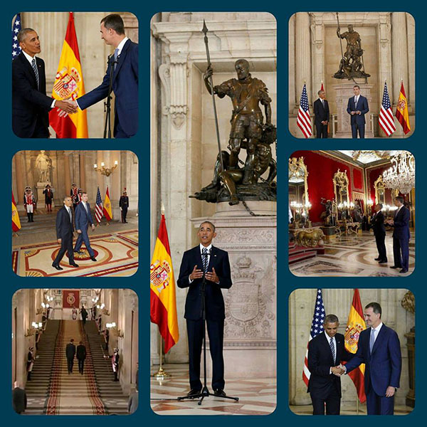 Momentos de la visita de Obama a España en su reunión con Felipe VI. Foto: Casa Real Española