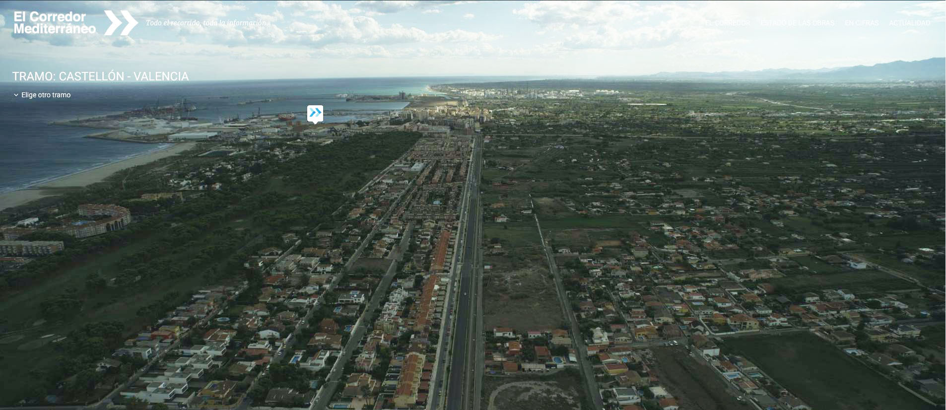 Tramo Castellón-Valencia del Corredor Mediterráneo. Foto: elcorredormediterraneo.com