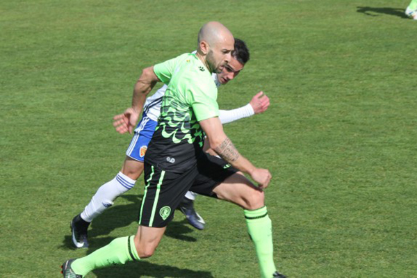 Momento del partido de fútbol disputado entre el Hércules CF y el Aragón. Foto: Hércules CF