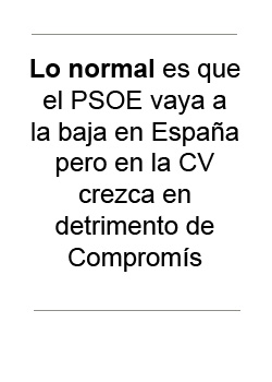 Lo normal es que el PSOE vaya a la baja en España y suba en la CV