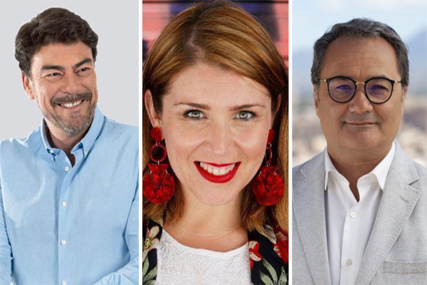 De izquierda a derecha, Luis Barcala, Mari Carmen Sánchez y Paco Sanguino. 